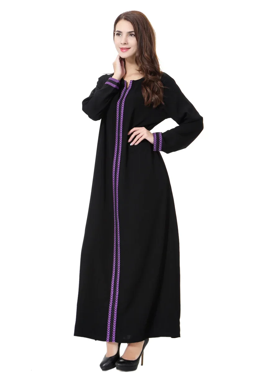 Abaya-Robe musulmane à manches longues pour femmes, caftan noir d'été, vêtements de prière élégants, mode islamique, chaud, Eid, Dubaï, nouveau, 2024