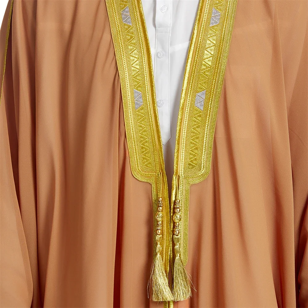 Dubaï saoudien Abaya ouvert Kimono hommes musulmans longue Robe Jubba Thobe Islam vêtements arabe turquie caftan Abayas Caftan moyen-orient