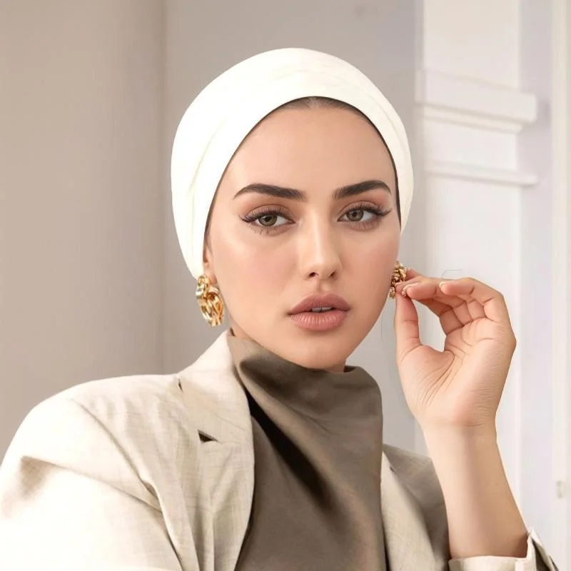 Maillot Modal Premium Hijab instantané musulman sous-écharpe casquettes coton extensible Turban casquette islamique sous-écharpe Bonnet foulard bandeau
