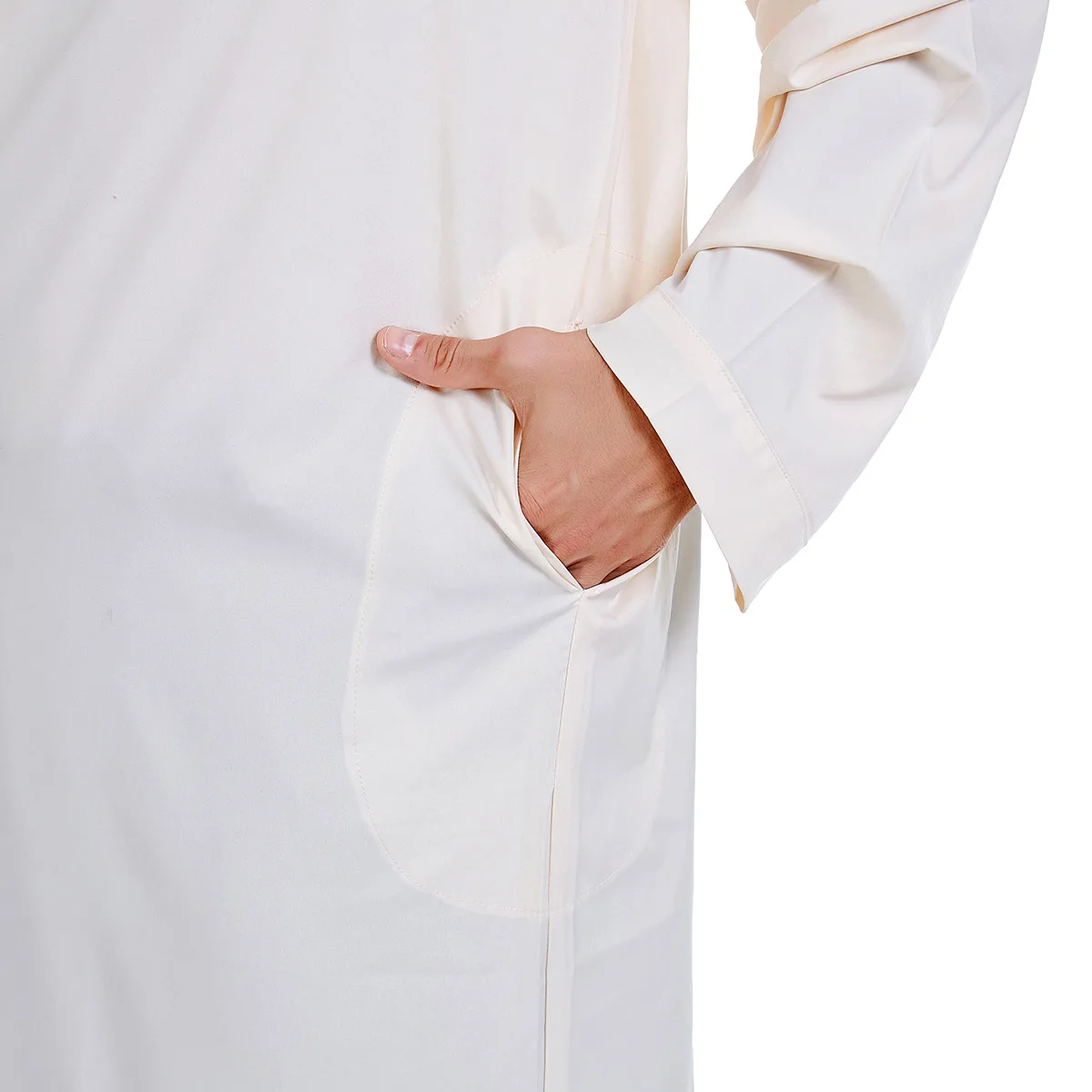 Abaya-Robe musulmane à manches longues pour hommes, habit boutonné, couleur unie, Pakistan, Islam, Jubba, Thobe, Arabie saoudite, Kleding, Kaftan, Oman, Qamis zones me
