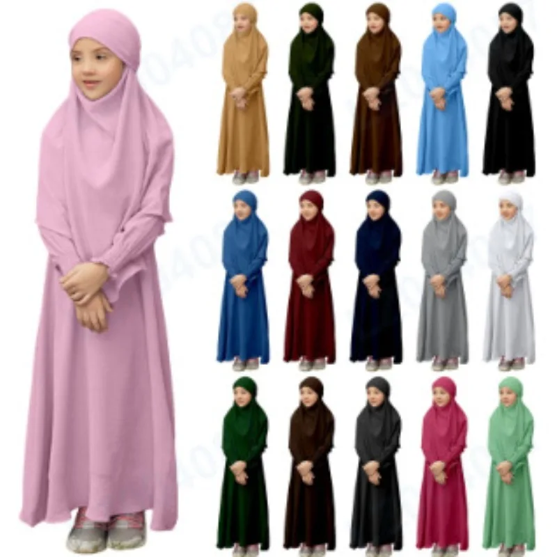 Eid enfants Hijab à capuche manches chauve-souris robe mode décontracté enfants porter Jilbab Islam musulman Ramadan dubaï turquie Abaya tenue modeste