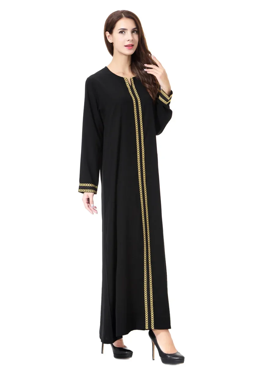 Abaya-Robe musulmane à manches longues pour femmes, caftan noir d'été, vêtements de prière élégants, mode islamique, chaud, Eid, Dubaï, nouveau, 2024