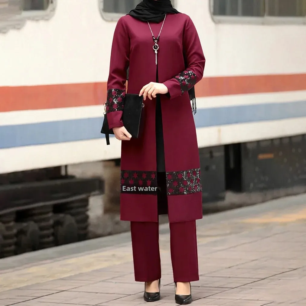 Abaya – ensemble de 2 pièces pour femmes arabes, mode musulmane, vêtements d'asie du sud-est, nouvel arrivage du moyen-orient et de la turquie