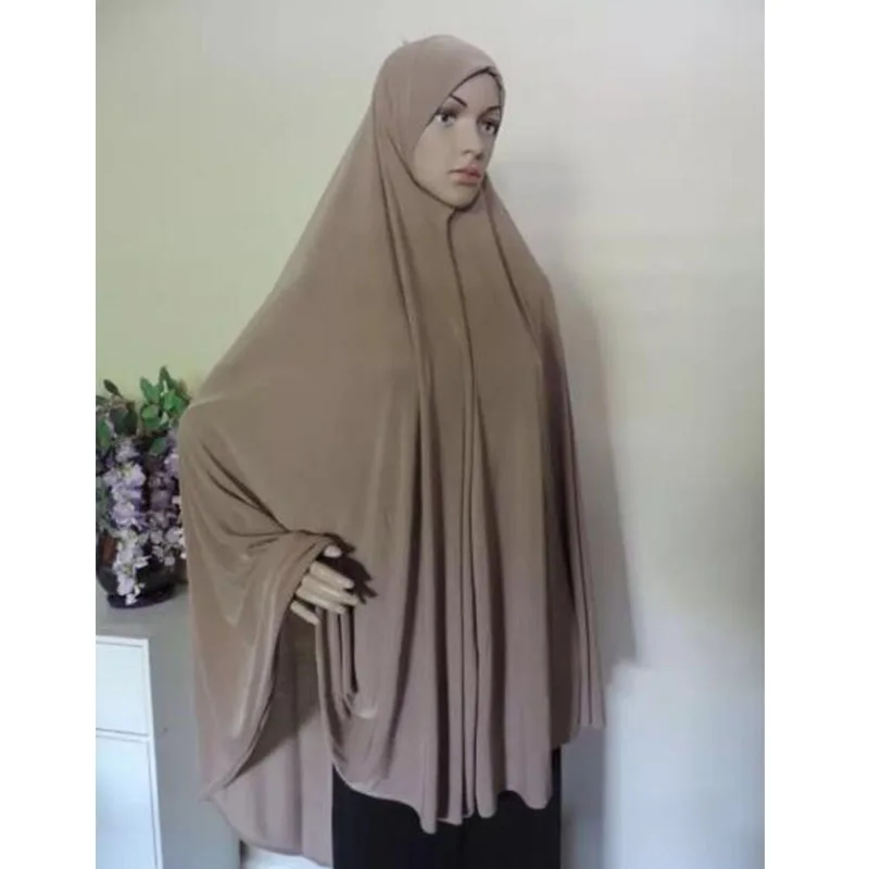 Hijab Jersey Beige Claire Blanc Noir Ample Fluide Trapézoïdale Mi Cuisse Elegante Toute Saison