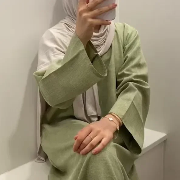 Robe Djellaba de Ramadan pour Femme, Tenue Musulmane Simple, Modeste, Éducative, Dubaï, Abaya, Turquie, Kaftan, Kebaya, Arabe, Islam Jalabiya, 2025