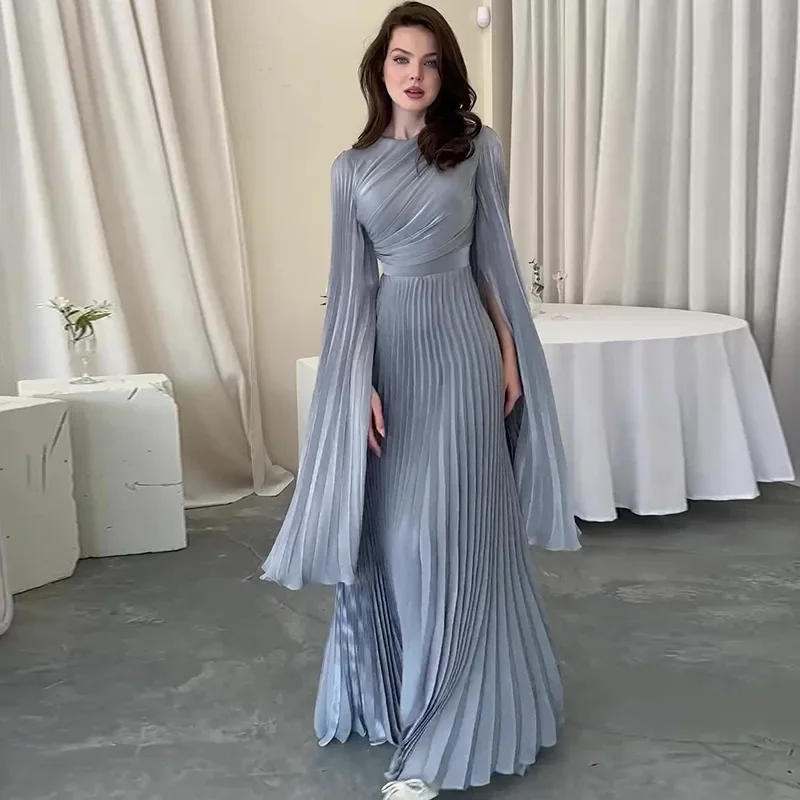 Jalabiya-Abaya musulmane pour femmes, robe de soirée plissée, robe longue éducative, Ramadan Abayas, caftan arabe, Maroc, Dubaï, Islam