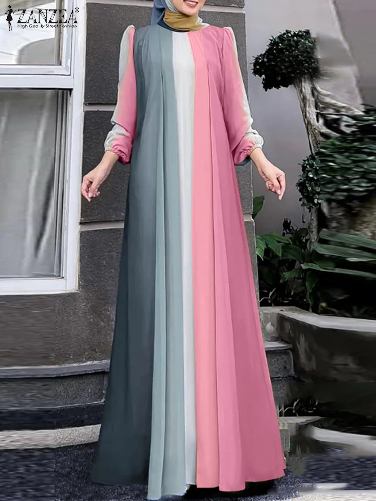 ZANZEA-Robe Longue Élégante à Manches sulfpour Femme Musulmane Abaya Hijab, Plissée, Éducative, Eid Mubarek
