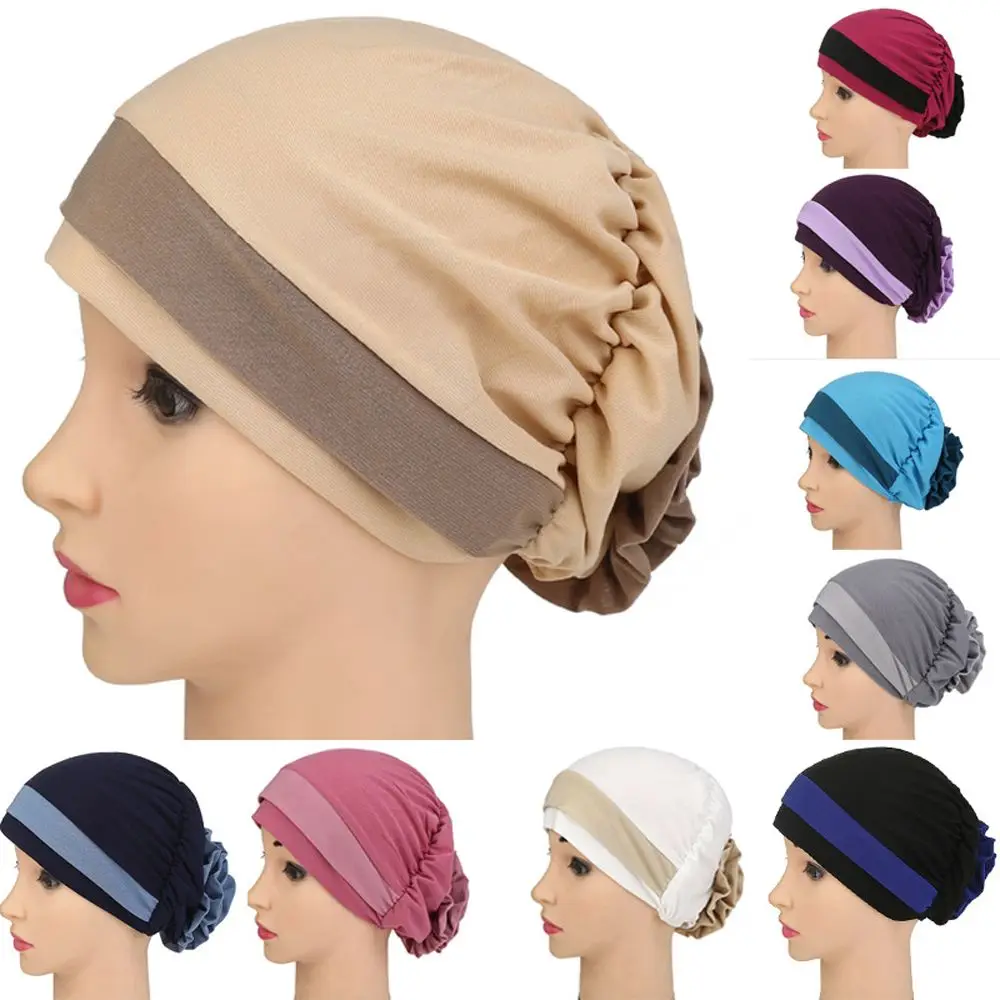 Élégant été tête enveloppement châle Satin fleur mode chapeaux indien chapeaux musulman Hijab casquettes Turban chapeau femmes foulard
