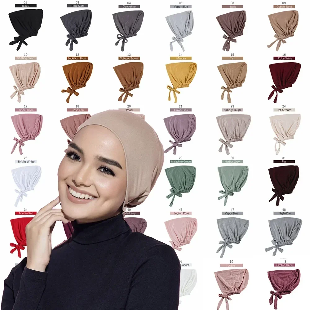 Jersey intérieur Hijab Caps Musulman stretch Turban cap Islamique Underscarf Bonnet femme bandeau tube cap turbante mujer