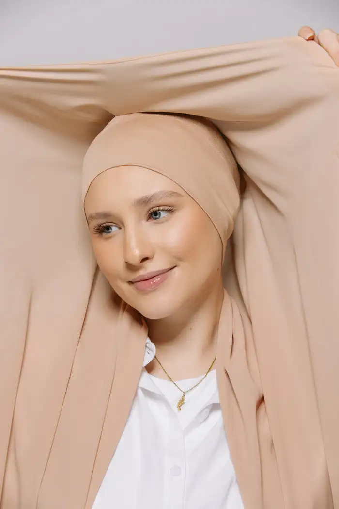 Nouveau Hijabs instantanés en mousseline de soie avec aimants intégrés femmes musulmanes écharpe châle avec bandeau sous-capuchon châle Ramadan Turban