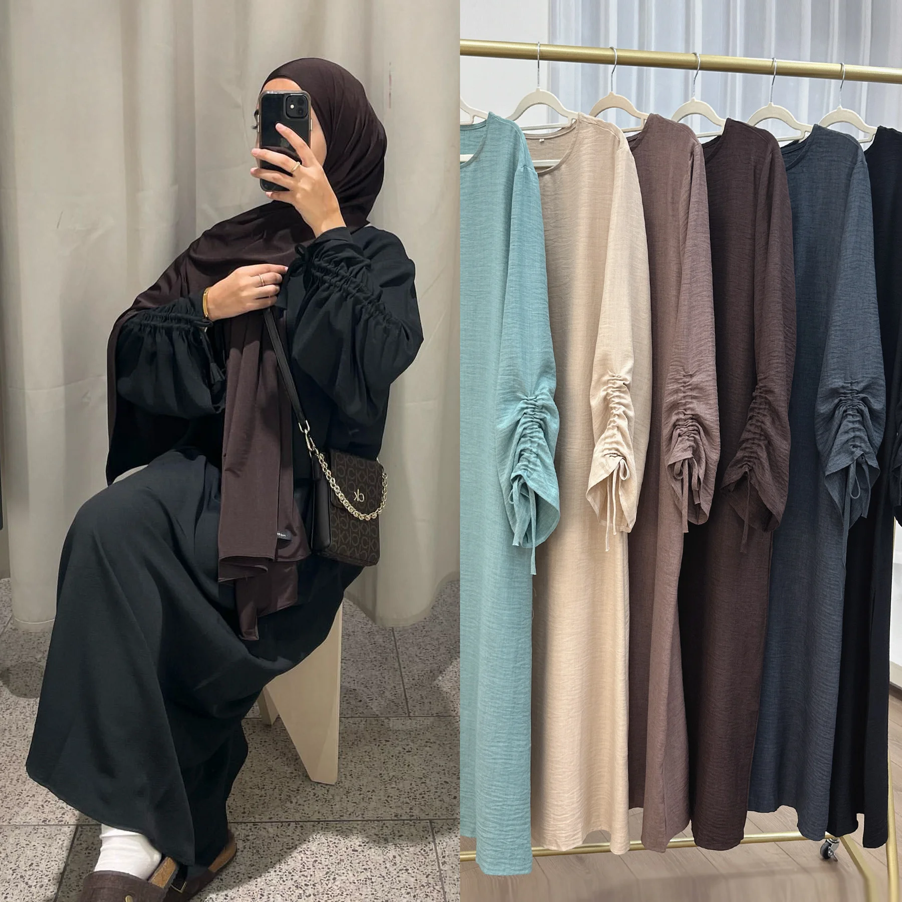 Abaya-Robe caftan noire pour femmes, tenue musulmane pour Ramadan, Niqab, tiens imar, Dubaï, Turquie, vêtements de prière islamique, robe arabe