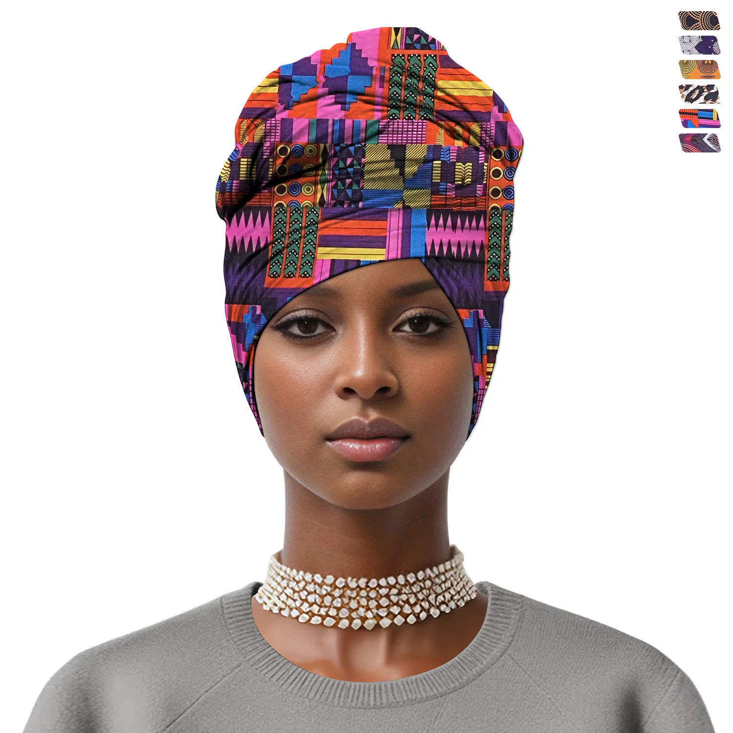 Nouveau motif africain foulard Bonnet femmes musulmanes Turban Hijab casquettes écharpe islamique Turban Bonnet dames enveloppe africaine foulards