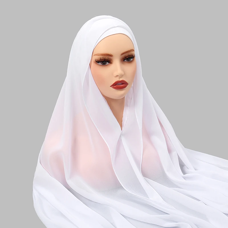 Turban intérieur en mousseline de soie pour femme, hijab musulman avec structure magnétique, écharpe de sauna, document solide, qualité supérieure, islamique instantané