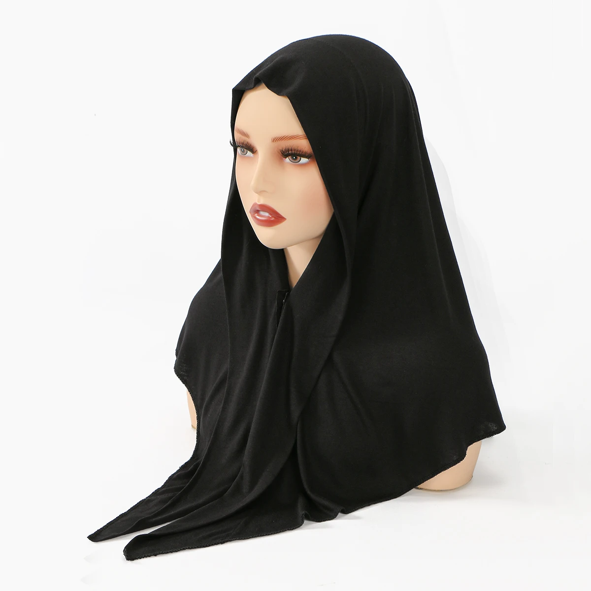 Mode coton Jersey Hijab instantané avec aimant intégré écharpe triangulaire musulman Hijab châle femme enveloppes Foulard bandeaux