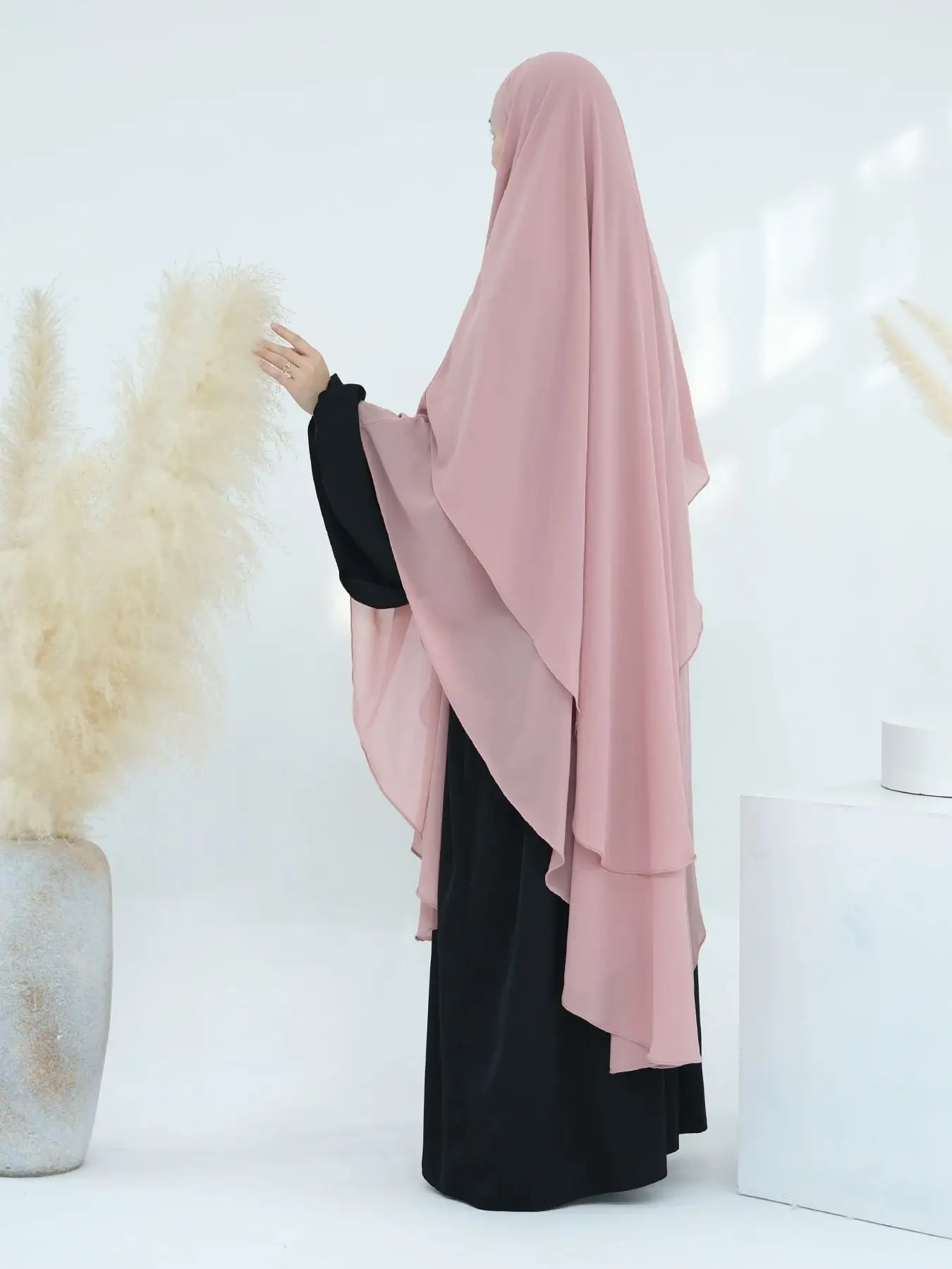 Mousseline de soie Niqab foulard Khimar Abaya Damen arabie saoudite turquie Islam musulman Hijab robe vêtements de prière Abayas pour les femmes Kebaya