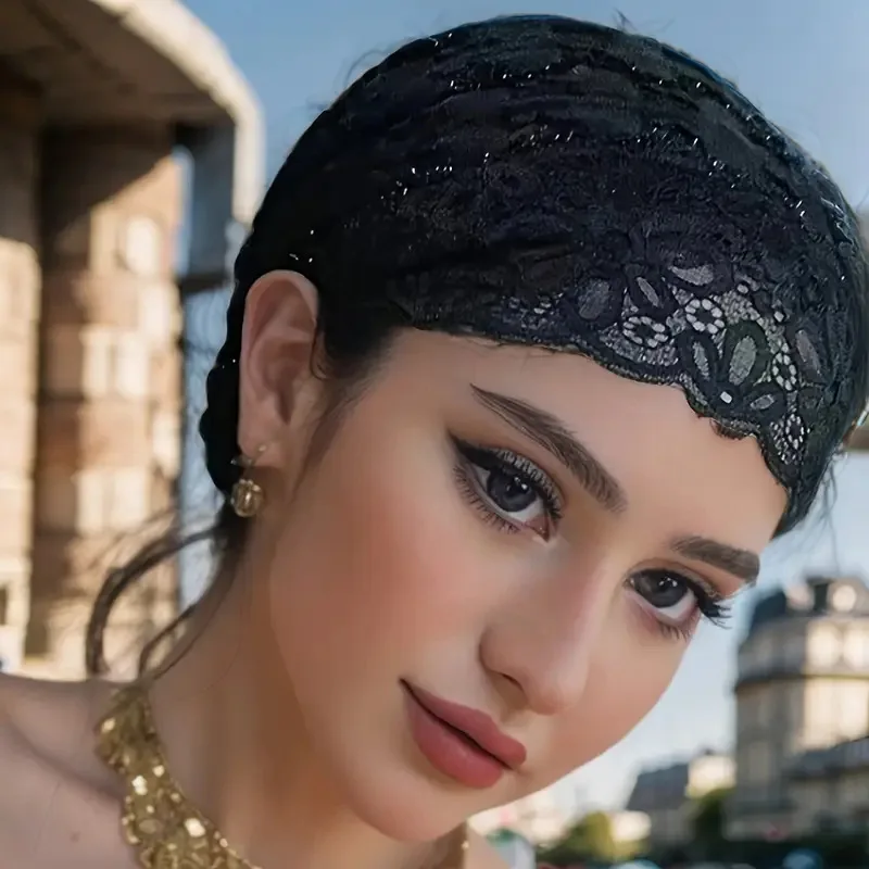 Casquettes Hijab intérieures musulmanes pour femmes, couvre-tête en dentelle brillante, bonnet extensible, Turban, couvre-chef