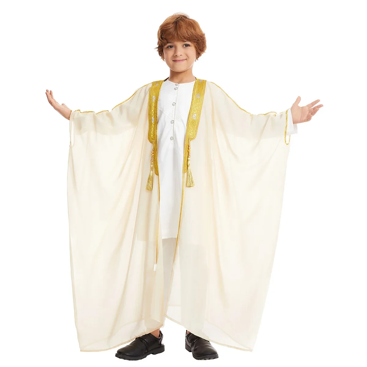 Eid enfants garçons Robe Robe musulmane enfants ouvert Abaya prière caftan Ramadan maroc Jubba modeste islamique dubaï saoudien Abaya Thobe