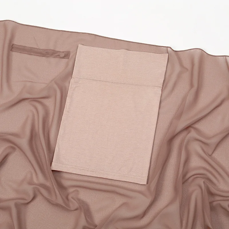 Nouveau Hijab instantané en mousseline de soie avec aimants intégrés femmes musulmanes écharpe châle avec sous-capuchon Turban mode bandeau châle Hijabs