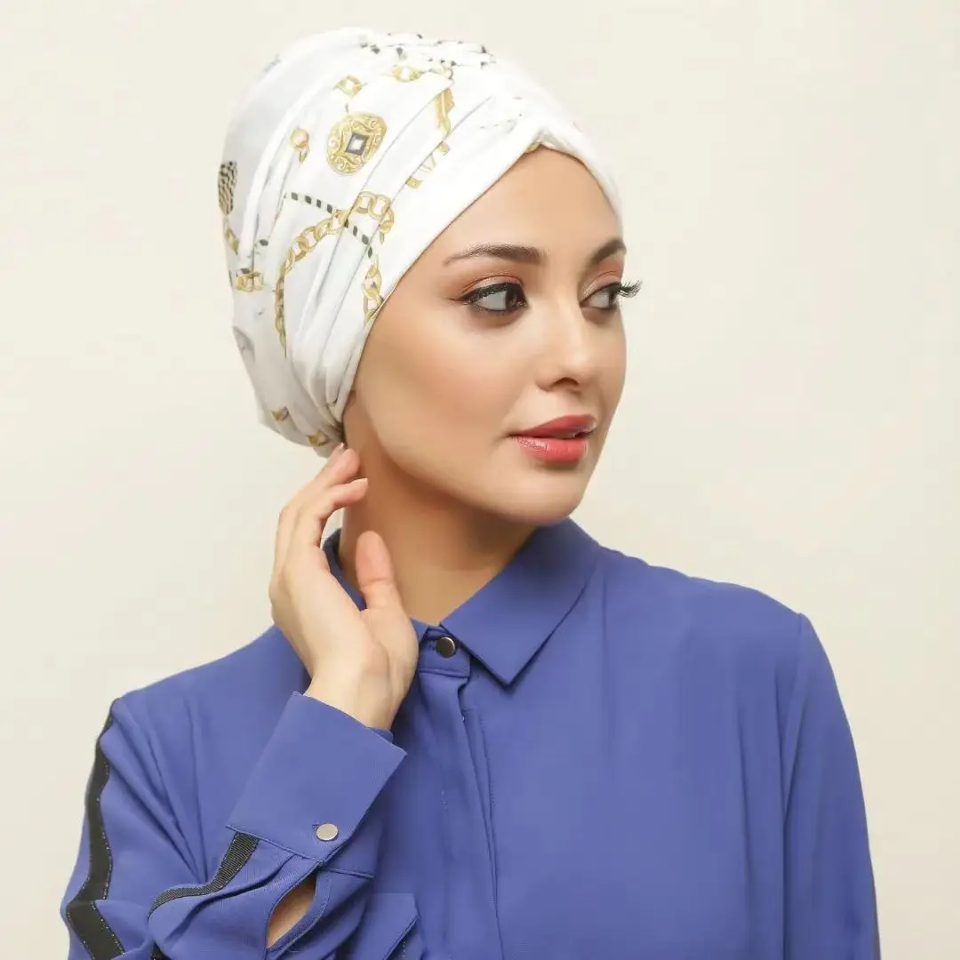 Musulman instantané Turban Abaya Hijab sous-capuchon Abayas Hijabs casquette pour femme Jersey robe islamique femmes Turbans froissé tête enveloppement cicatrice
