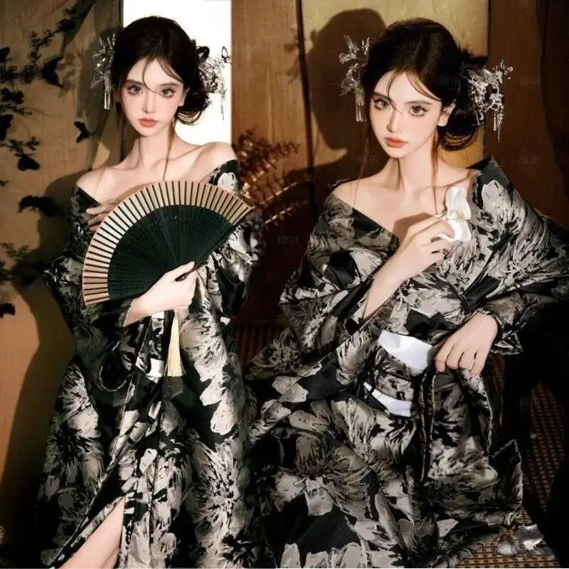 Femmes japonais traditionnel Yukata Haori Kimonos Cosplay Blouse robe femme été mode photographie vêtements robe de soirée Kimono