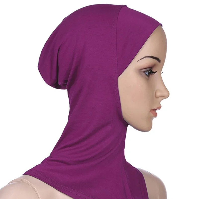 Bonnet Hijab Polyester Couleur Prune Noir Orange Doublure Enveloppante Coupe Simple Bordure Douce Fluide Mobilité Confortable Jours Moyens Soirées Familiales
