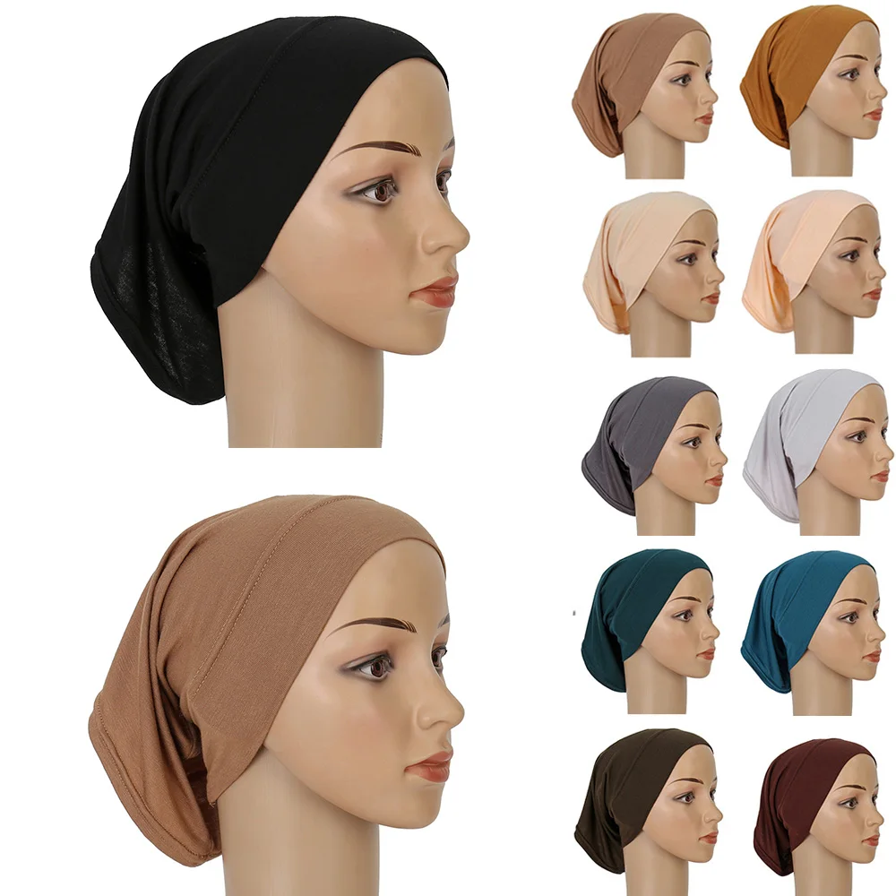 Coton Modal intérieur Hijab sous-capuchon musulman Turban Islam sous-écharpe Hijab Bonnet doux extensible HIjabs Tube casquette Turbante Mujer chapeau