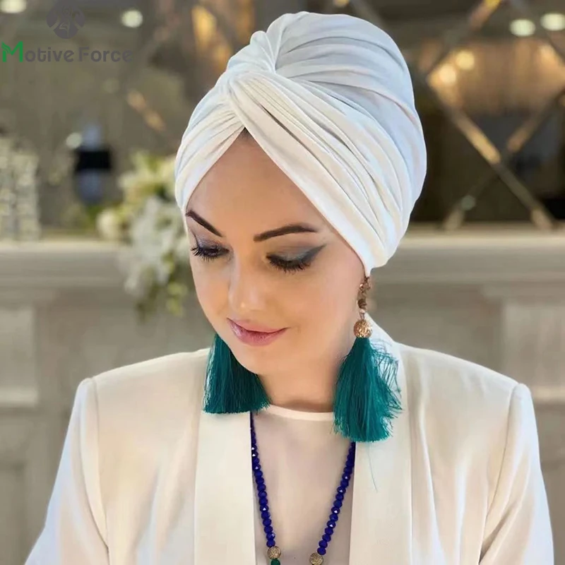 Hijab Polyester Blanc Femme Coupe Douce Tombé Leger Occasion Quotidienne Tricoté Extensible Haute Elasticité Toute Saison