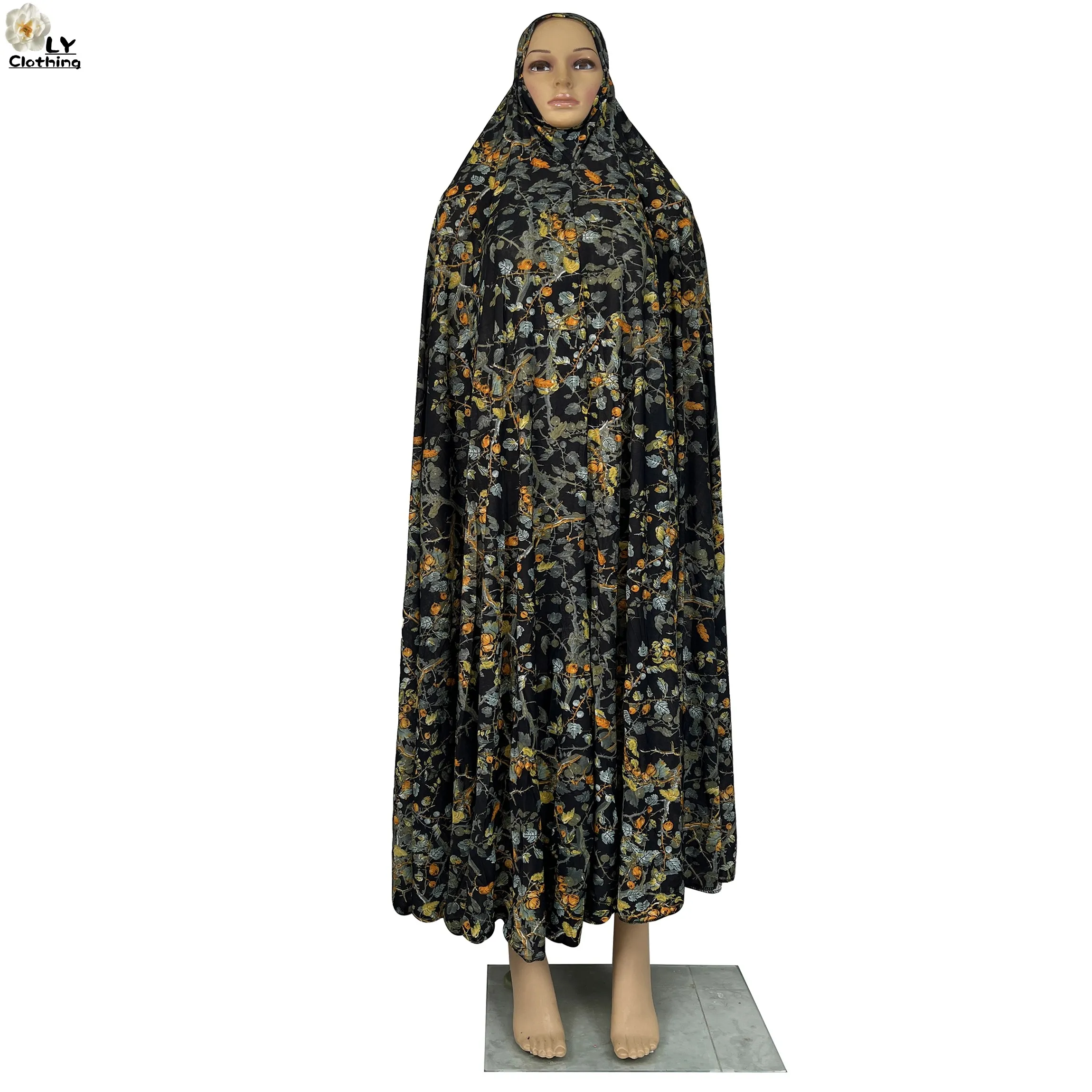 Abaya caftan à capuche pour Femme musulmane, Ramadan, avec Hijab, imprimé Floral, dubaï, Robe saoudienne, vêtement de prière africain, turquie