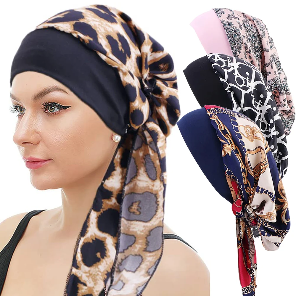 Femmes musulmanes sous-écharpe bandeau élastique bonnet soyeux femmes musulmanes écharpe Turbans tête pour femmes Hijabs Hijab casquettes chapeau islamique