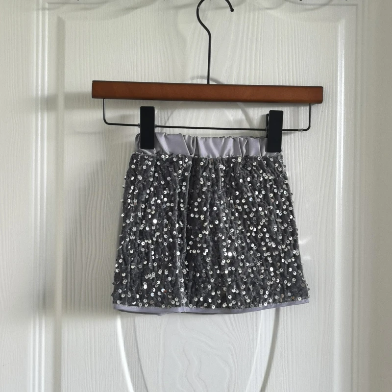 Bébé filles paillettes polyvalent jupe courte printemps automne enfants léger luxe à la mode a-ligne demi-jupe jupe pour enfants fille
