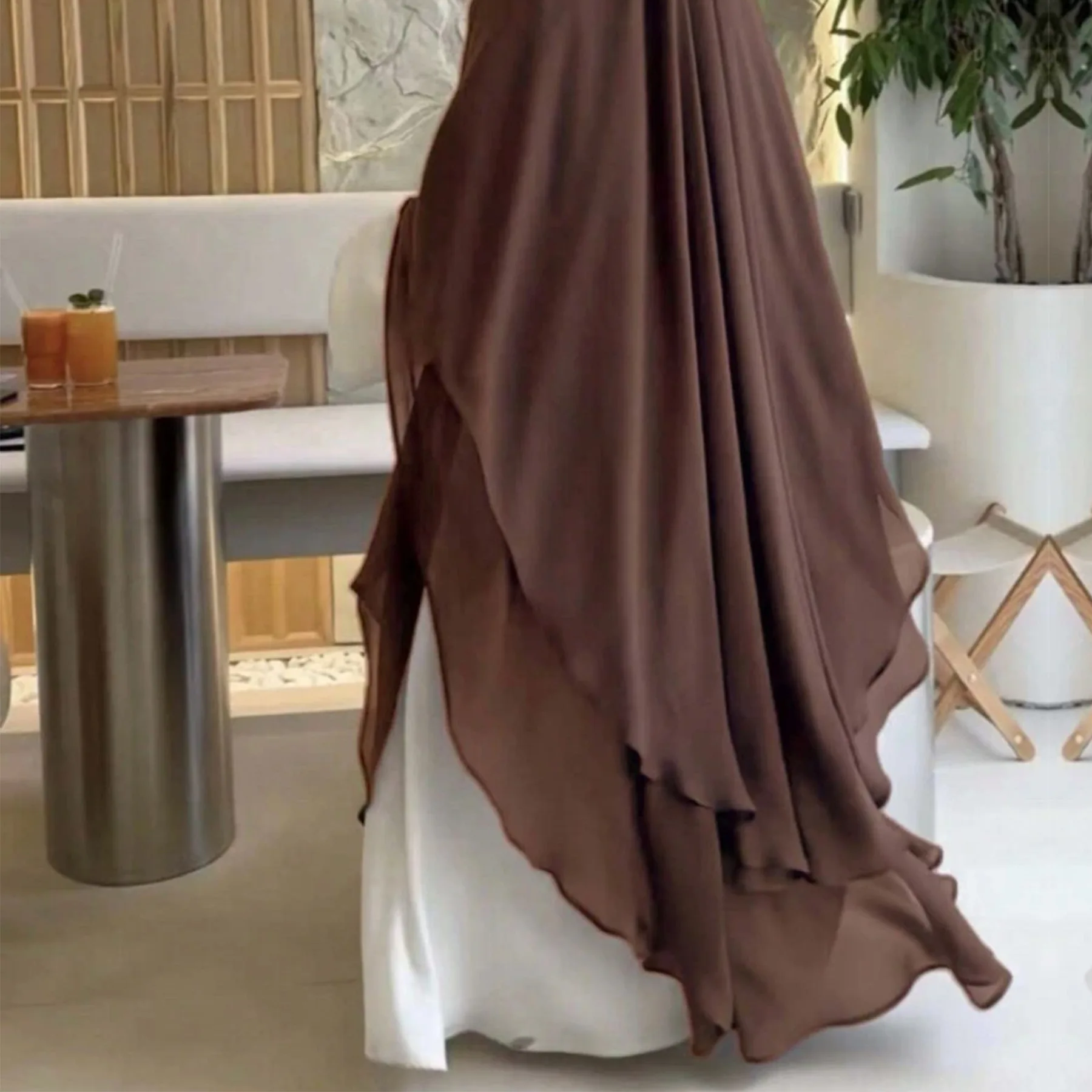 Extra Long Khimar mousseline de soie 2 couches femmes musulmanes Hijab prière Eid Hijabs foulard châle voile longue Djellaba Niqab Ramadan écharpe