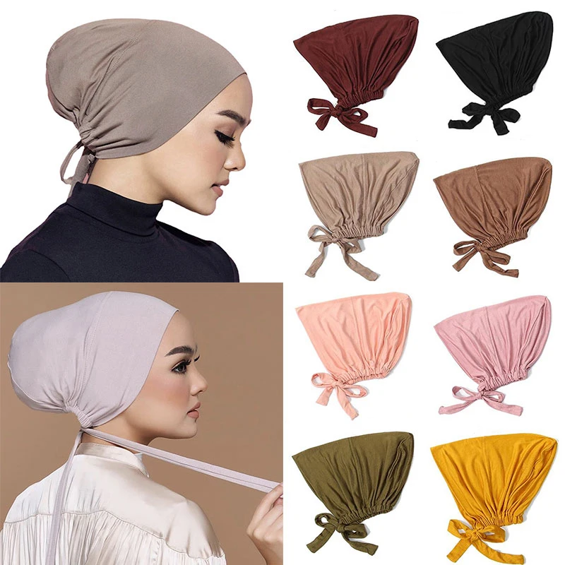 Turban musulman modal doux pour femme, casquettes Hijab intérieures, bonnet sous-écharpe islamique, chapeaux indiens, enveloppement de sauna féminin, nouveau