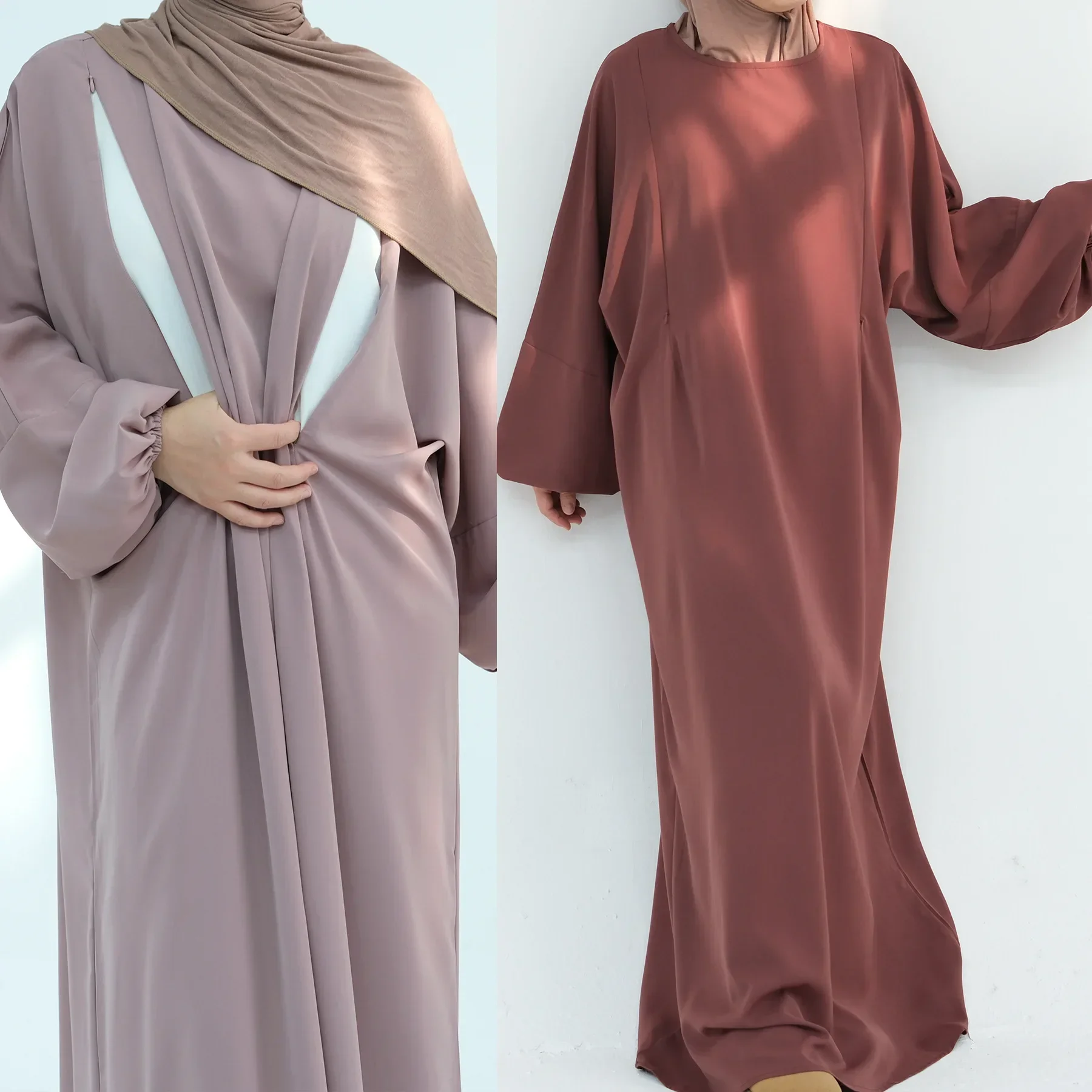 Robe Abaya d'allaitement douce pour femme, vêtements islamiques, manches bouffantes, fermeture éclair latérale sur le devant, robes modestes, Nida