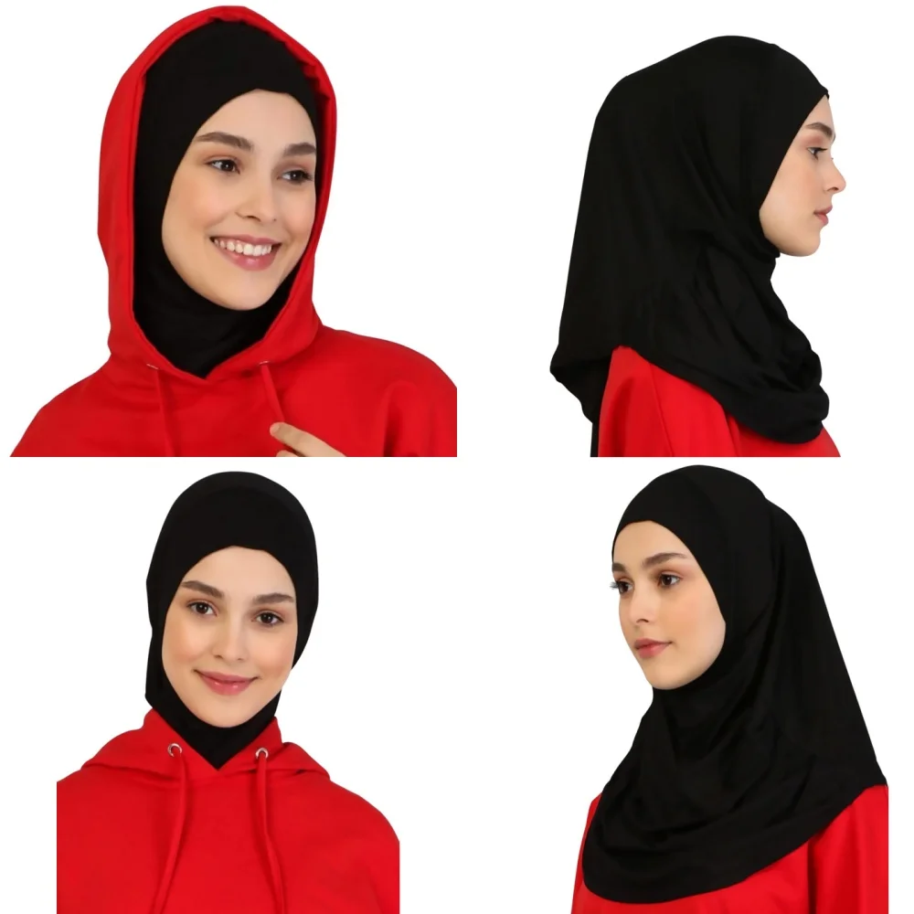 Modal islamique noir Hijab Abaya Hijabs pour femme Abayas Jersey Hijab écharpe robe musulmane femmes Turbans Turban enveloppe de tête instantanée
