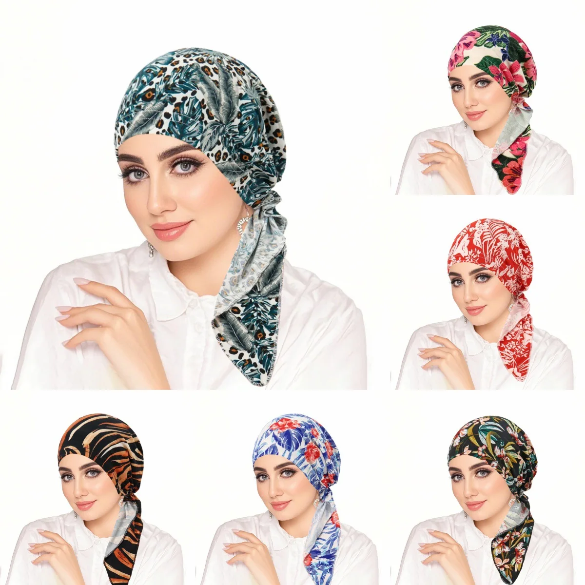Châle Polyester Couleur Variée Motifs Floraux Complexes Coupe Douce Ajustée Occasionnels Jours Ensoleillés Printemps Automne