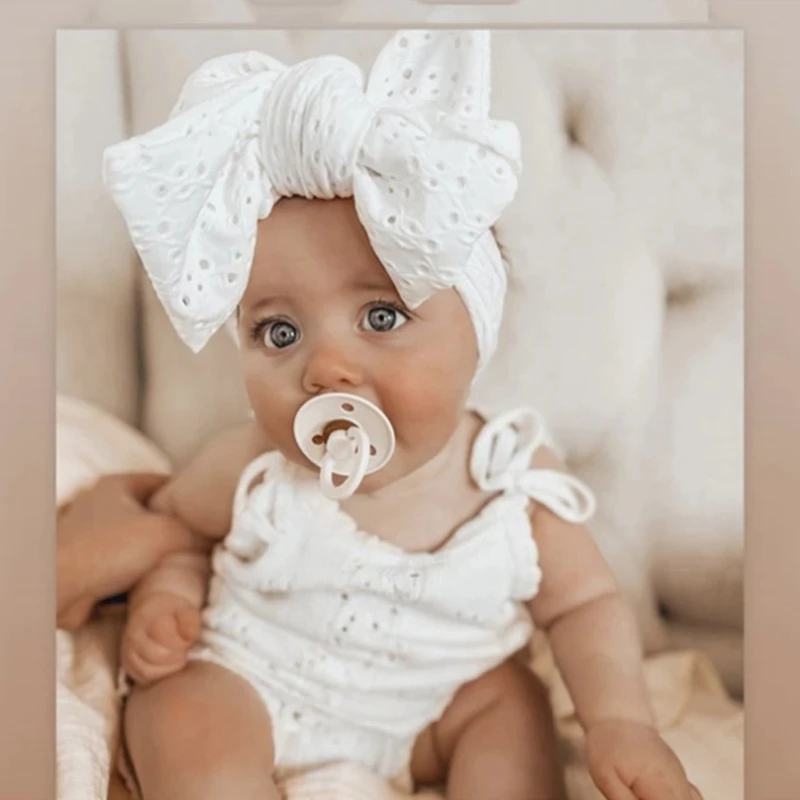 Bébé fille arcs bandeau nouveau-né Turban trou bandeau broderie accessoire enfants bandeau en plein air été enfant en bas âge enfants bandeau