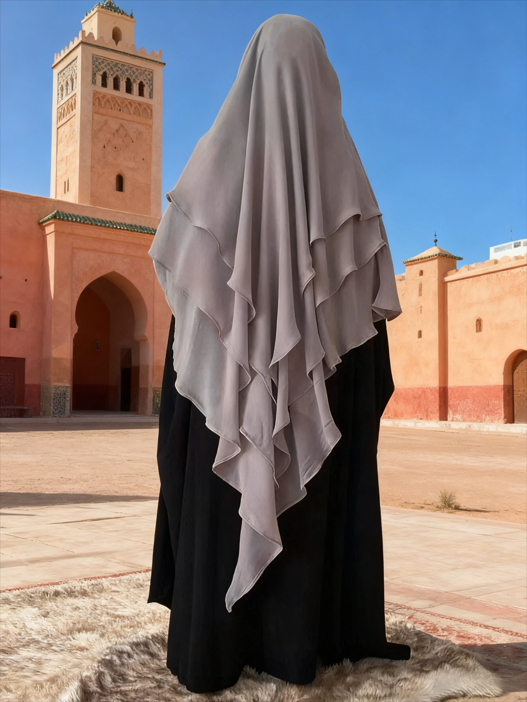Long Khimar femmes musulmanes Hijab prière Eid 3 couches en mousseline de soie 2025 Hijabs foulard châle voile longue trois couches Djellaba Niqab