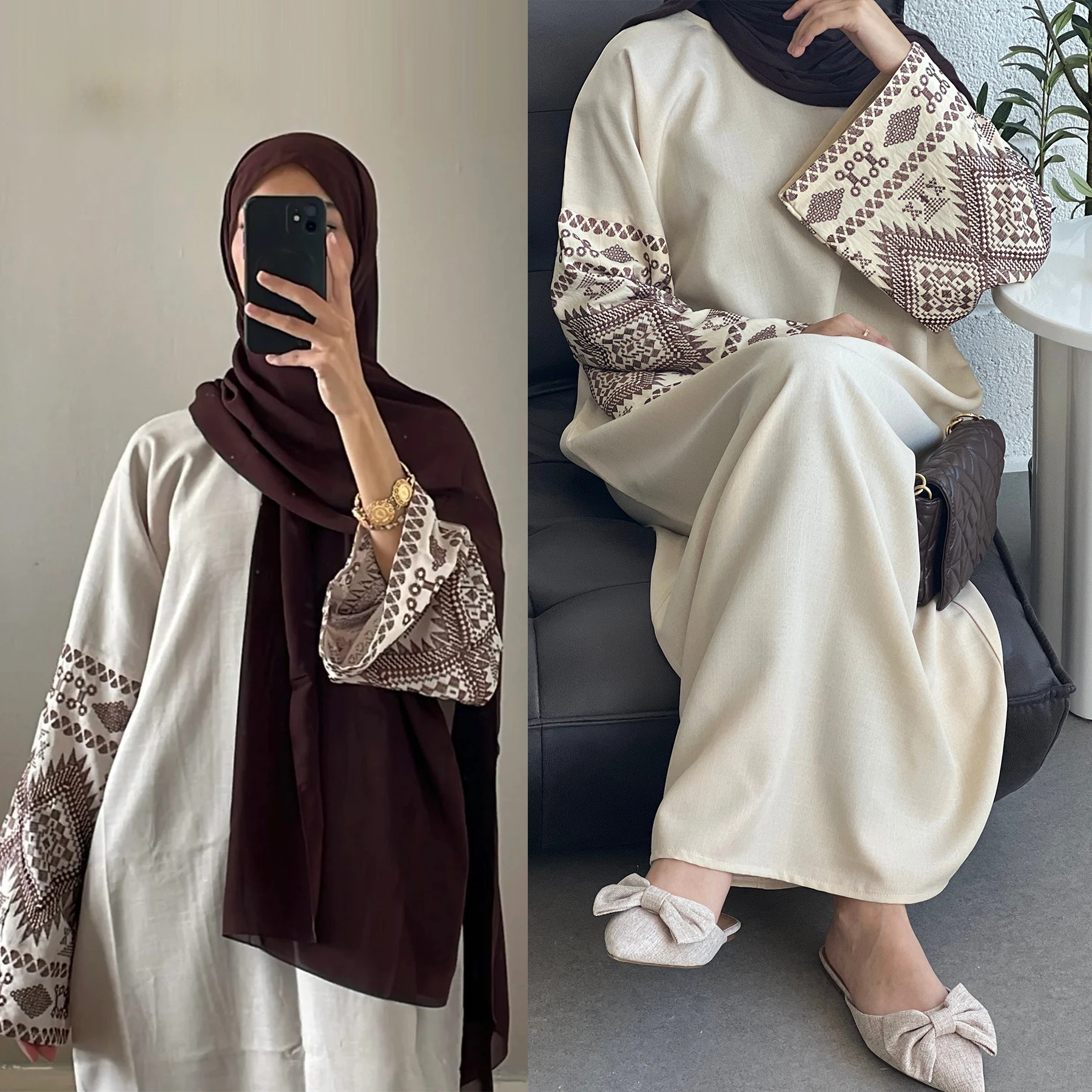 Abaya musulmane pour femmes, robes de soirée brodées, caftan arabe, longue robe, Islam Ramadan, Abayas de Dubaï, vêtements éducatifs, Jalabiya marocain, Eid