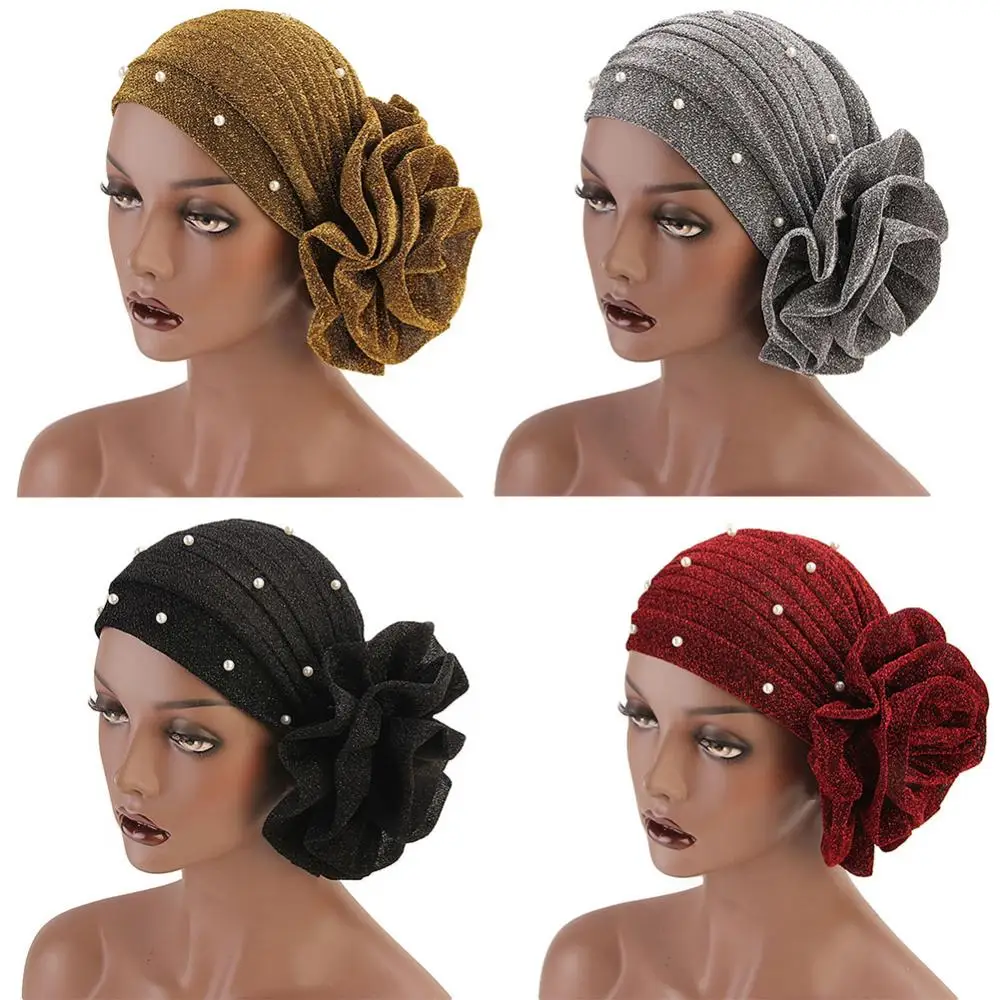 Faux perle musulman Turban chapeau Hijab casquettes islamique sous-écharpe Bonnet pour femme islamique sous-écharpe femmes chapeaux élastique tête enveloppement