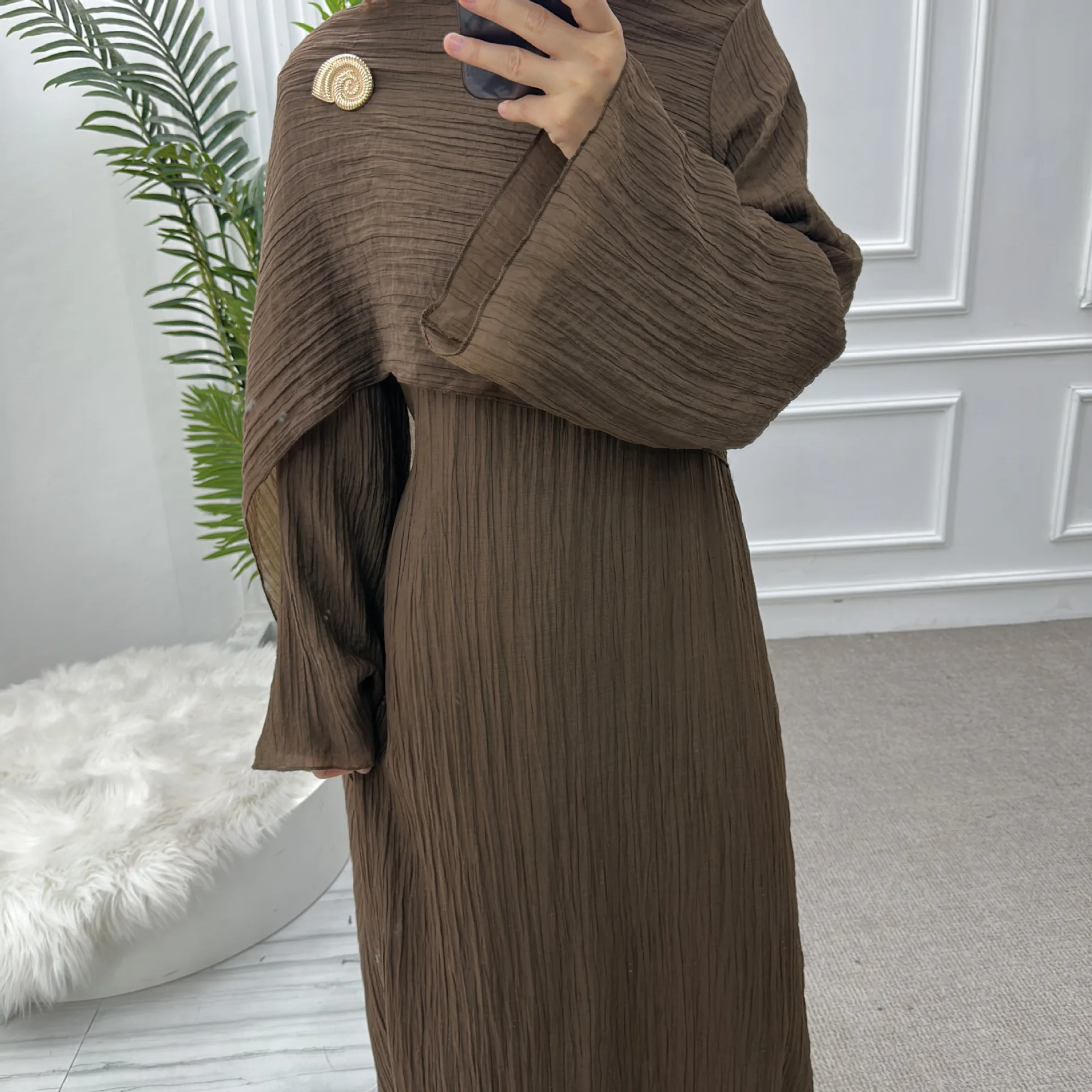 2025 nouveau Abaya plissé élégant châle robe de soirée longue robe vêtements islamiques plaine Abayas pour les femmes dubaï modeste robes musulmanes