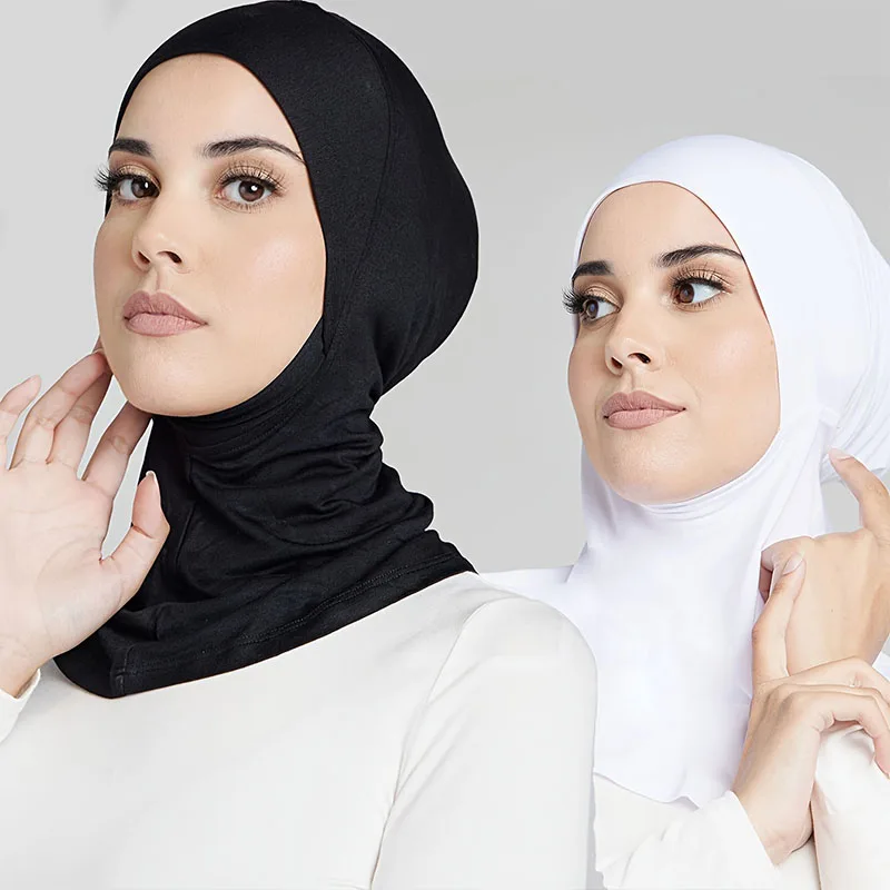 Casquette Hijab en Modal, Turban extensible pour femmes musulmanes, sous-écharpe, bonnets intérieurs, couverture complète, châle, couverture complète du cou