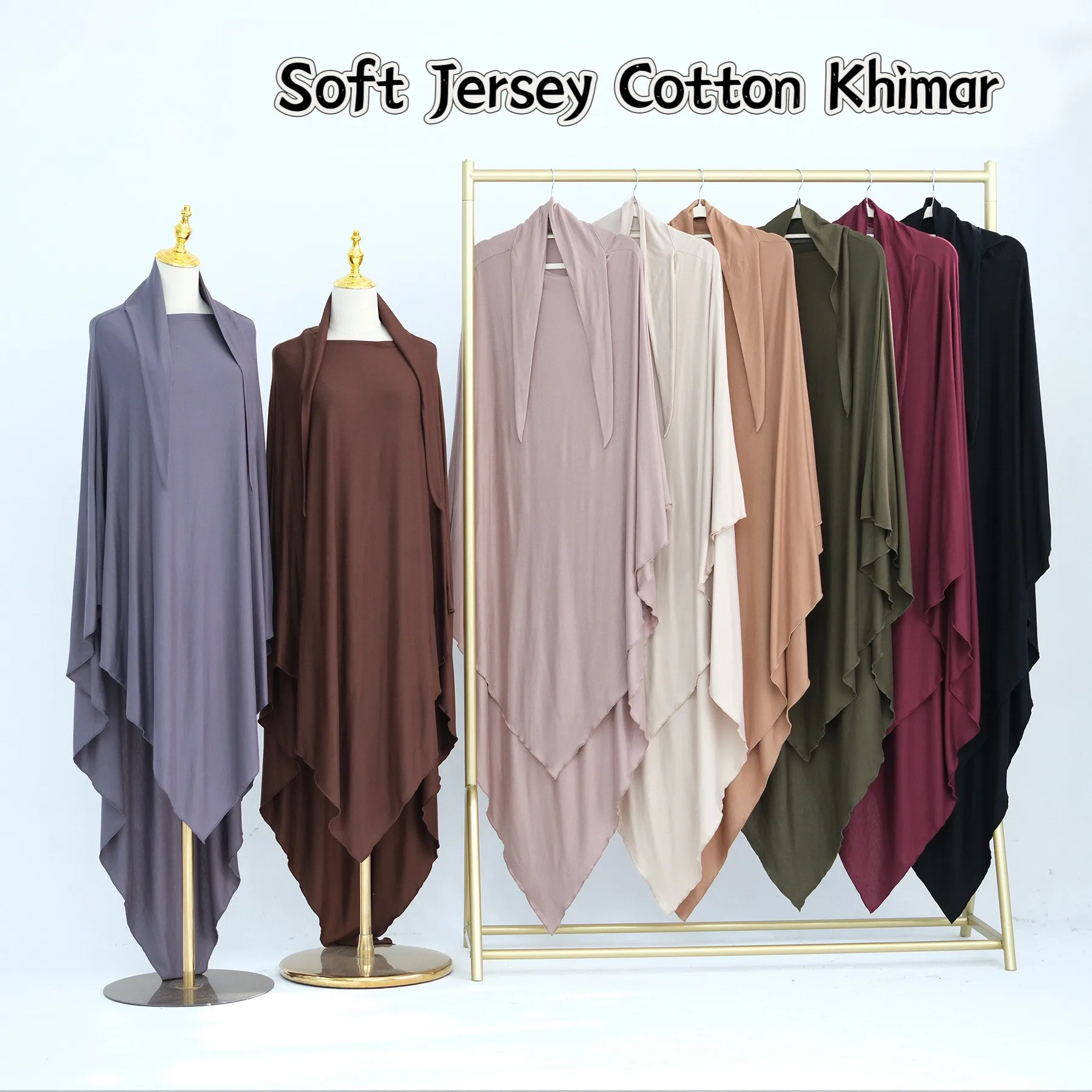 Jersey Khimar femmes musulmanes longue Hijab écharpe Eid Djellaba Ramadan Islam vêtements prière vêtement Burqa Niqab Abaya Robe Jalabiya