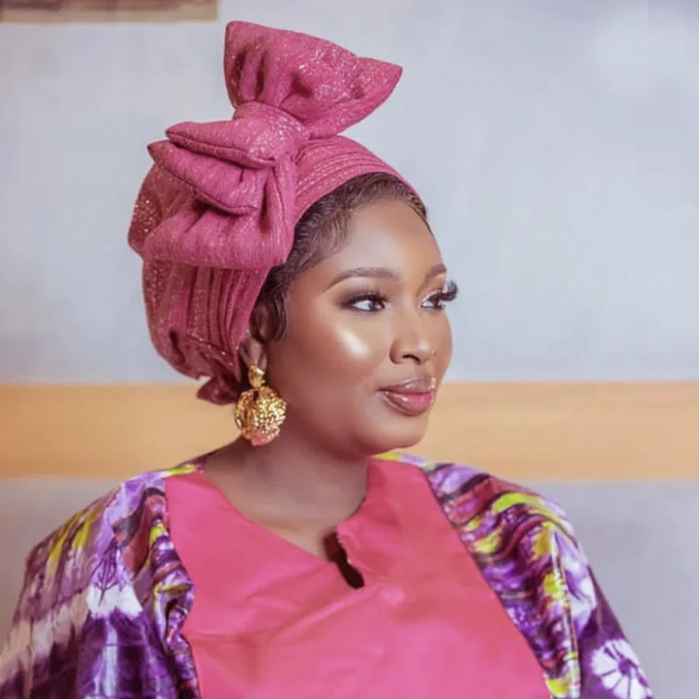 Casquette Turban femme élégante avec nœud multicouche africain prêt Gele couvre-chef dame bandeau Bonnet or Turbante Mujer