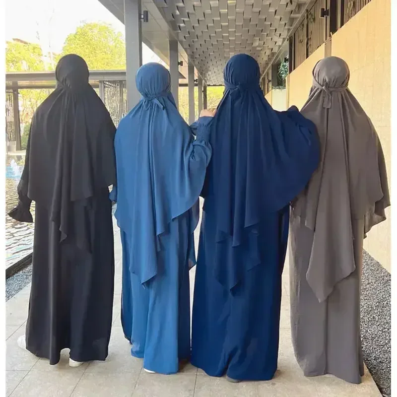 Abaya avec tiens imar pour femmes musulmanes, ensemble 2 pièces, Jilbab, Ramadan Eid Jilbeb, robe longue Hijab, vêtements de prière, tenue islamique de Turquie et de Dubaï