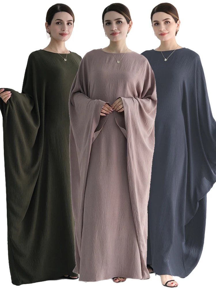 Abaya-Robe caftan en pansement pour femme, hijabs en jersey musulman, robe éducative modeste, robe de luxe pour Ramadan Eid, papillon chauve-souris, Dubaï, 2024