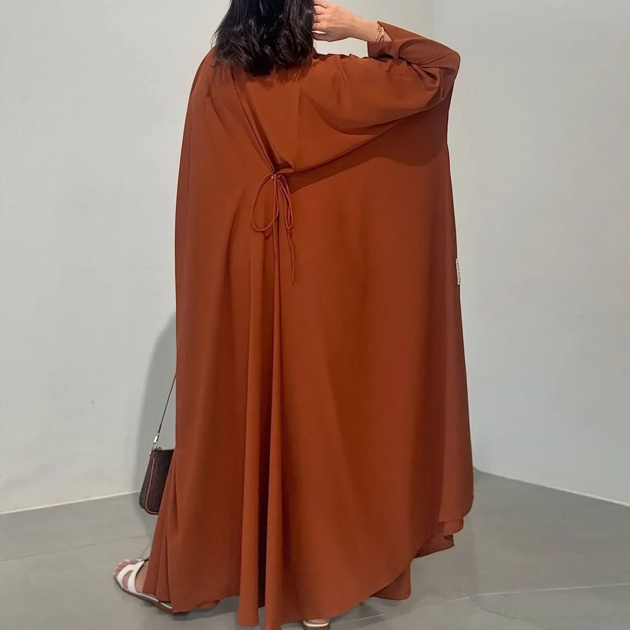 Eid musulman Abaya pour les femmes Cardigan à lacets solide Caftan robes Robe Jalabiya Ramadan dubaï ouvert Abayas caftan 2025 robes