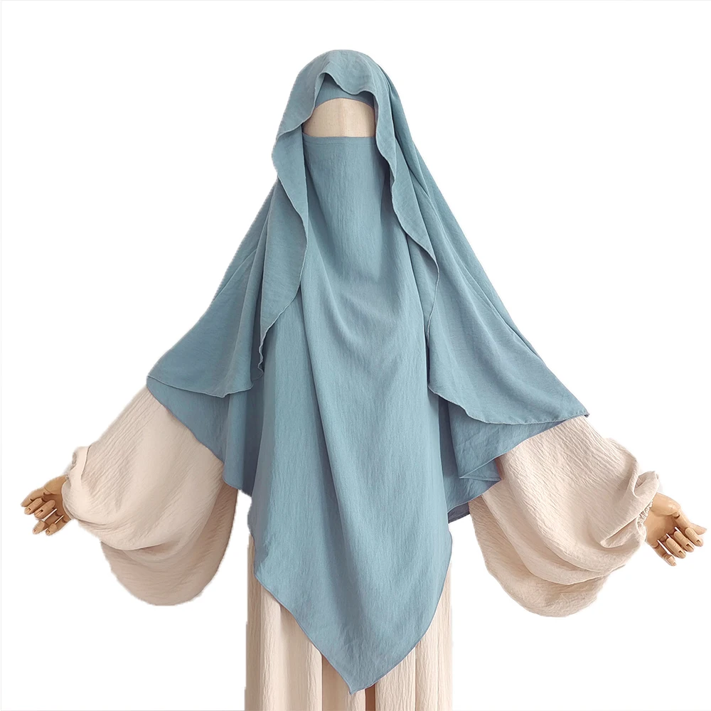 Cape Khimar avec bretelles Niqab Jazz crêpe Triangle islamique femmes musulmanes en gros Ramadan cravate dos prière Hijab