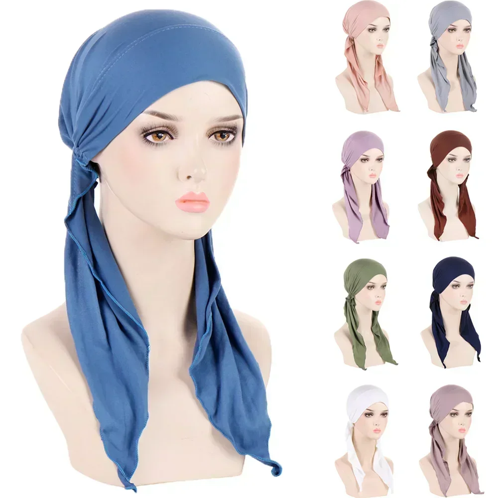 Chapeau Hijab NikMusulman Pré-Attaché pour Femme, Écharpe de Sauna, Longue Queue, Perte de Cheveux, Bonnet, Turban, Bandanas, Bande de Sauna