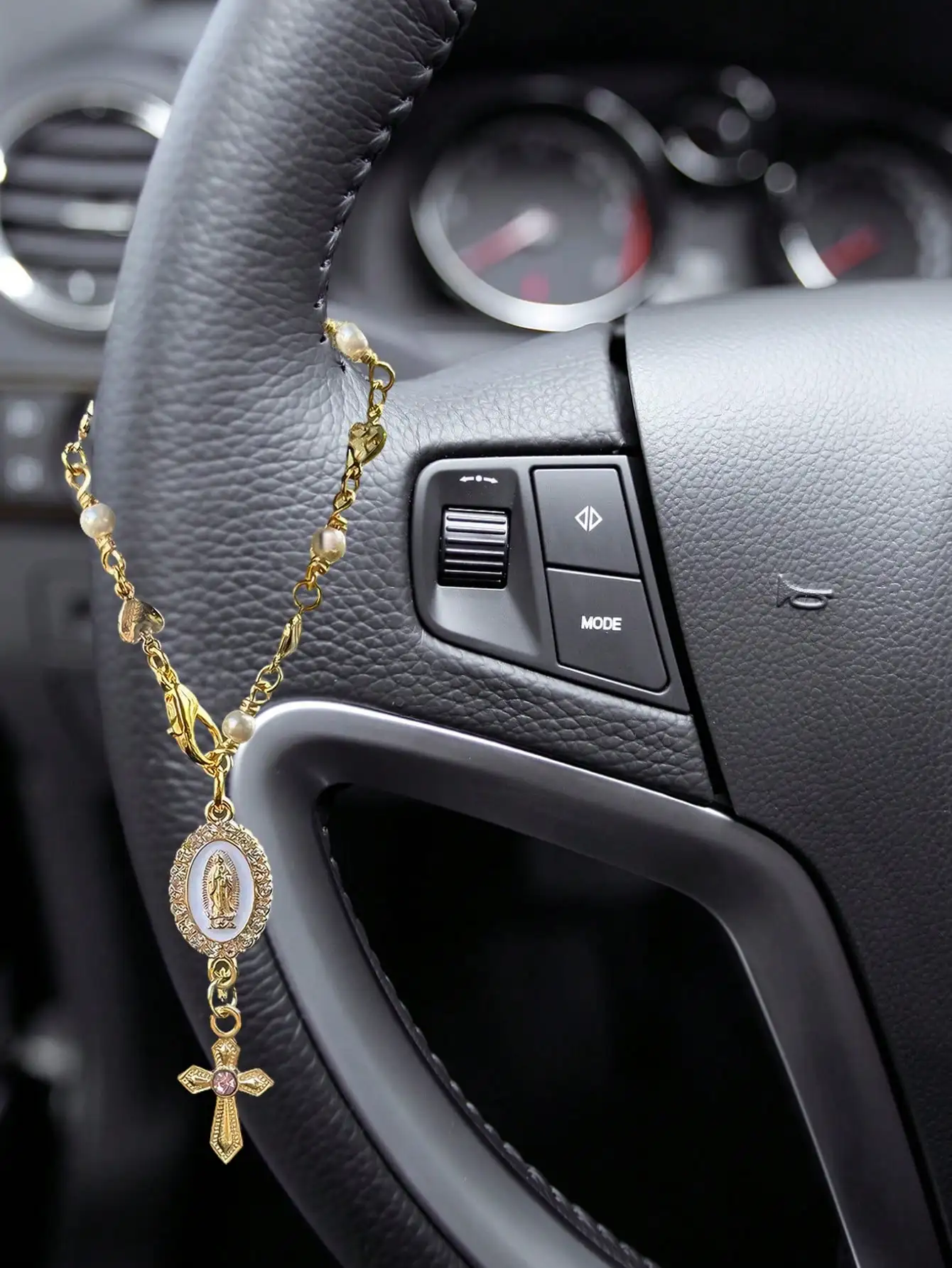 Chapelet religieux suspendu pour voiture, 1 pièce, peut être utilisé comme décoration pour rétroviseur ou volant