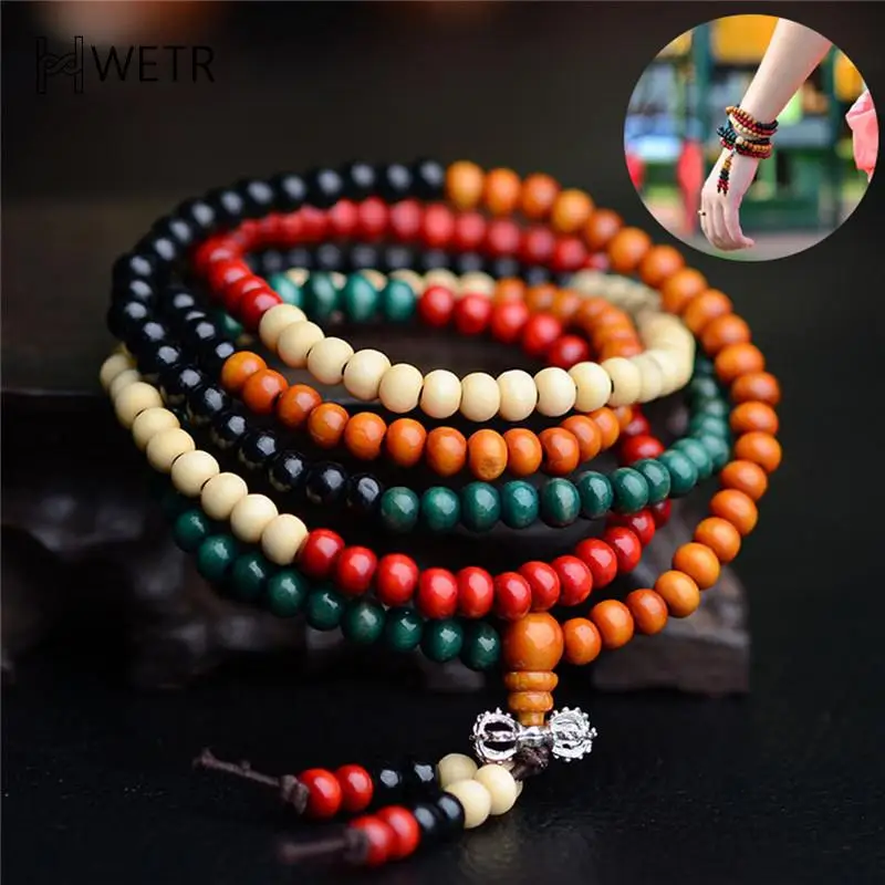 108 perles en bois de santal naturel 8mm, perles de prière bouddhiste en bois de bouddha, Bracelets unisexe pour hommes, Bijoux